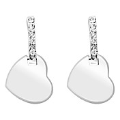 rhinestone decoradas tira y corazón arracadas forma (de plata)