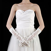 satin / dentelles coude gants longueur de mariée portée de main avec appliques (plus de couleurs)