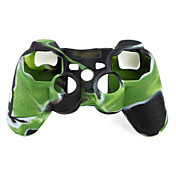 beschermende dual-color style siliconen case voor de PS3-controller (groen en zwart)