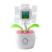 creativo flor en maceta estilo de escritorio reloj digital hucha