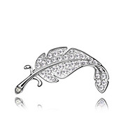 Gorgeous Platinum Plated And Crystal Leaf Brooch (More Colors)