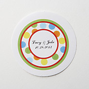 Personalized Round Favor Stickers – The Colored Dots (Set of 36)
