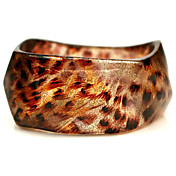 Ladies' Resin Round Bangles Classic Irregular Bracelet With Leopard Print