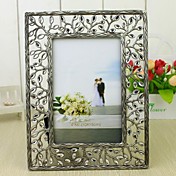 Hallow Out Leaves Silver Alloy Photo Frame