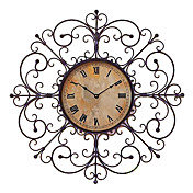 24 "antico orologio da parete in stile floreale in metallo