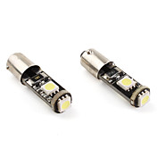 BA9S 3*5050 SMD CANBUS White LED Car Signal Lights (2-Pack, DC 12V)