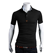 Men's Solid Color Short Sleeve Polo Shirt