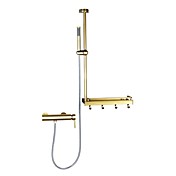 zeitgenössische Malerei goldenen Finish runden Badewanne mit Dusche Wasserhahn regen Duschkopf