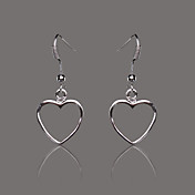 gorgeoussilver plate flat hule hjerte øredobb