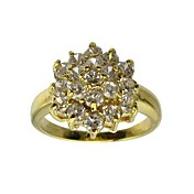 Big Flower Cubic Zirconia Party Ring