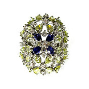 luxueux platine zircone cubique de mode bague plaquée (plus de couleurs)