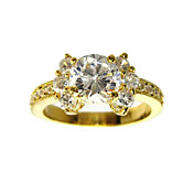 fantastisk runde cz cubic zirconia fingerring (flere farver)