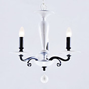 Artistic White Ceramic Chandeliers with 4 Lights Candle Design