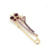 Gorgeous Alloy With Purple Rhinestone Brooch
