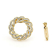 Gorgeous Alloy With Rhinestones Round Brooch