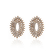 Banhados a ouro 18k encantadores claras strass moda brincos redondos
