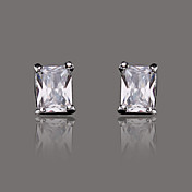 gorgeoussilver plate firkantet form krystall øredobb (mer farge)