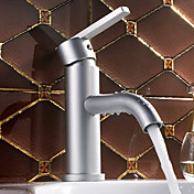 moderna centerset lavandino rubinetto del bagno - finitura alluminio lucido