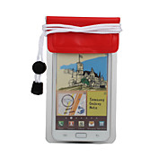 bolsa de pvc transparente impermeável com alça para o iphone 4, 4s e i9220 samsung (vermelha)