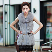 Fashion Fox Fur Collar Sleeveless Party/Evening Rabbit Fur Vest (More Colors)