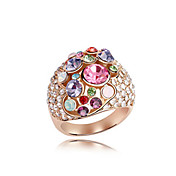 smukke 18k forgyldt krystal mode ring (flere farver)