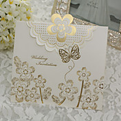 elegante Hochzeitseinladung mit Golden Rose - von 50 gesetzt