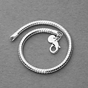 Kaunis hopeoitu 4mm käärmeketju unisex rannerengas