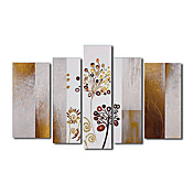 dipinto a mano olio su tela astratta con telaio allungato - Set di 5