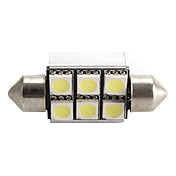 CANBUS Festoon 36mm 1W 6x5050 SMD White LED Car Signal Light