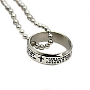 Unisex Cruz y la Escritura de titanio anillo de acero