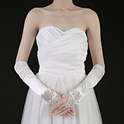 polpastrelli raso gomito guanti da sposa con il cristallo di lunghezza (più colori)