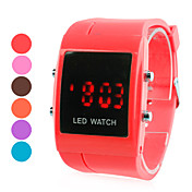 mænds plast digital LED armbåndsur (assorterede farver)