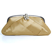 Satin With Imitation Pearl Evening Handbags/ Clutches More Colors Available