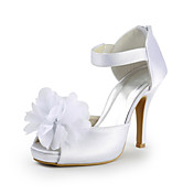 Satin Stiletto Heel Peep Toe Pumps With Flower Wedding / Party Shoes (More Colors)
