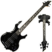 Derulo - (Bassman) Flamme Totem eingelegten E-Bass mit Gig Bag / Gurt / Picks / Kabel