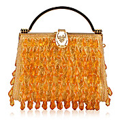 Gorgeous Cotton with Acryl Drops Evening Handbag/Wristlet(More Colors)