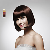 sin tapa cabello humano 100% a corto bob peluca marrón sintético 5 colores a elegir