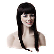 Mono Top High Quality Human Hair Long Black Straight Hair Wig