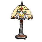 60W Tiffany Glass Table Light with Metal lamp stand