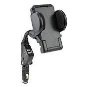Cargador de coche con soporte para Samsung i9300 galaxy s3 (negro)