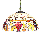 Tiffany Glass Pendent Lights with 2 Lights in Grape Design