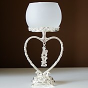 Silver Plated Dangling Crystal Love Candle Holder