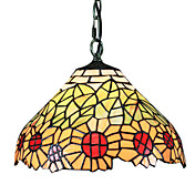 60W Tiffany Pendent Light with 1 Light in Sunflower Design