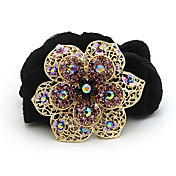 Gorgeous Flannelette With Rhinestones Flower Ponytail Holder