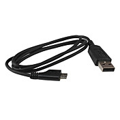 micro usb de sincronización de datos y cable de carga para Samsung Galaxy y otros teléfonos móviles (negro, 76.5cm)