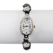 Reloj con encanto Lampwork Oval de cristal "Mujeres con Crystal