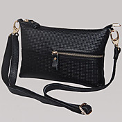 dame lær clutch bag
