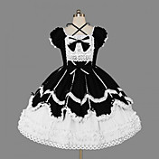 Sleeveless Knee-length Cotton Shiro& Kuro Lolita Dress