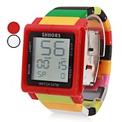 Unisex Touch Screen Plastic Digital Automatic Wrist Watch (Multi-Colored)