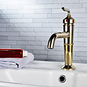 Country Single Handle Brass Bathroom Sink Faucet Ti-PVD Finish
